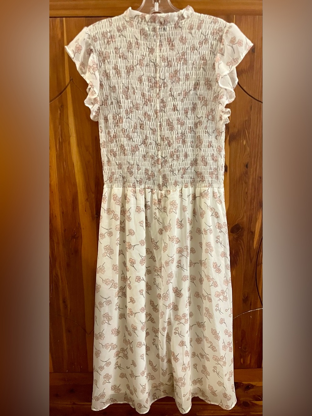 Vintage Sweet Rain Floral Smocked Mid-Length Dress Size L. - Picture 9 of 10
